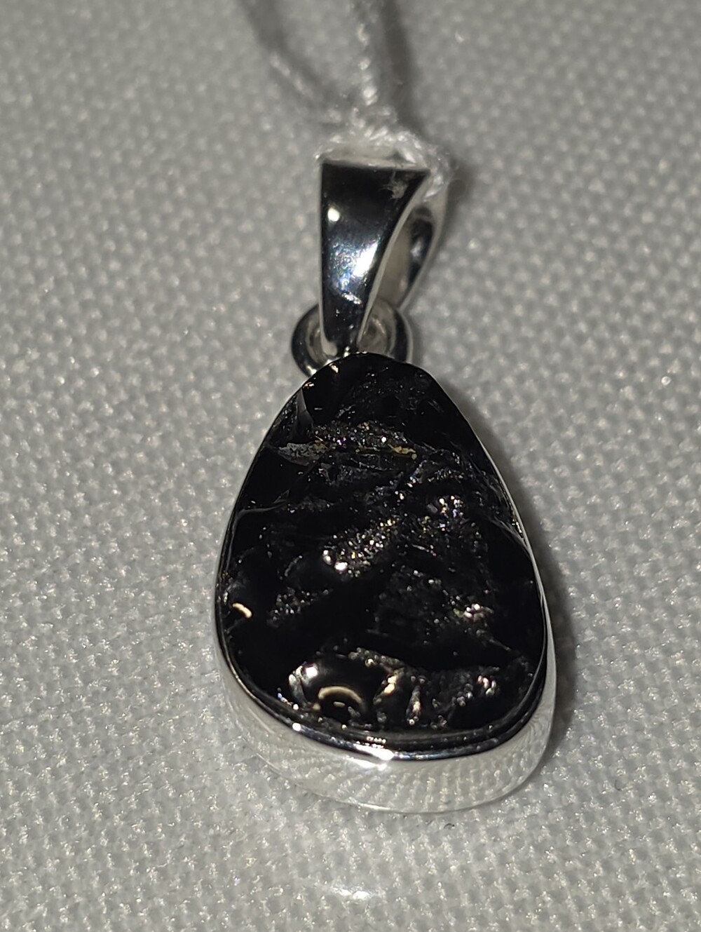 Sterling Silver 925 Black Sugilite Stone Pendant Necklace - Women’s Jewelry